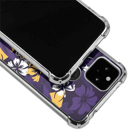 NFL Minnesota Vikings Tropical Print Google Pixel 5 Clear Case
